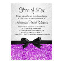Purple/Amethyst Sparkle-look Graduation Invitation