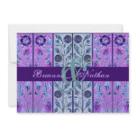 Purple and Aqua Blue Damask Wedding Template Personalized Invite