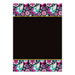 Purple and Aqua Blue paisley pattern Personalized Invitation