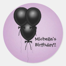 Purple and Black Balloon Stickers