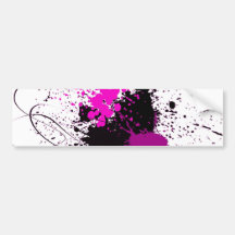 Purple and Black Color Splash Bumper Sticker