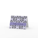 Purple and Black Damask Wedding Thank You Cards