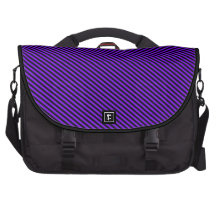 Purple and Black Diagonal Stripes Laptop Commuter Bag
