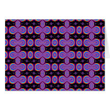 Purple and Black Fractal Pattern Cards