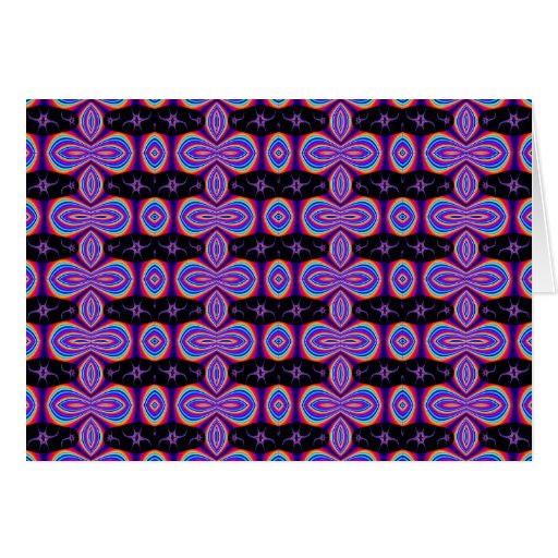 Purple and Black Fractal Pattern Cards