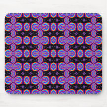 Purple and Black Fractal Pattern Mousepad