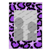 Purple and Black Leopard Print Pattern. Cards