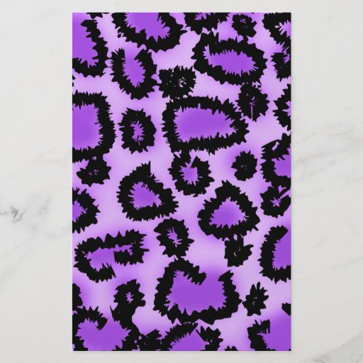 Purple and Black Leopard Print Pattern. Personalized Flyer