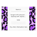 Purple and Black Leopard Print Pattern. Custom Invitation