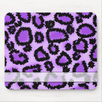 Purple and Black Leopard Print Pattern. Mouse Pad