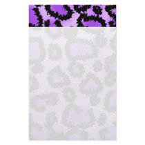Purple and Black Leopard Print Pattern. Customized Stationery