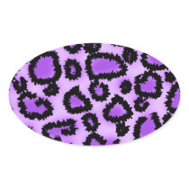 Purple and Black Leopard Print Pattern. Stickers