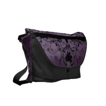 Purple and Black Metallic Designer Messenger Bag