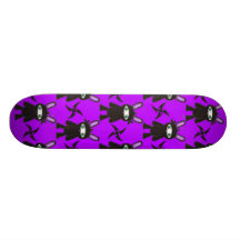 Purple and Black Ninja Bunny Pattern Skateboard Deck