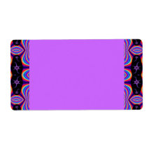 purple and black pop art pattern personalised shipping labels