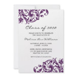 Purple and Black Swirl Graduation Announcement