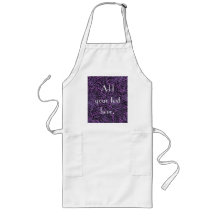 Purple and Black Swirl Sparkle Fabric Apron
