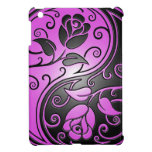 Purple and Black Yin Yang Roses Case For The iPad Mini