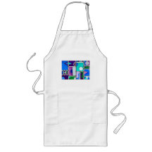 Purple and Blue Abstract Aprons