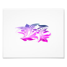 Purple and Blue Abstract Floral Shape Photo Art