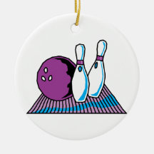 purple and blue bowling design christmas tree ornaments