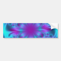 Purple and Blue Fractal Design Bumper Sticker