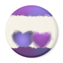 Purple and blue hearts - fridge magnet
