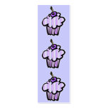 purple and blue stripes cupcake bookmark business card