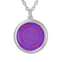 Purple and Blue Swirled Digital Art Necklace