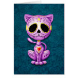 Purple and Blue Zombie Sugar Kitten Card
