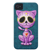 Purple and Blue Zombie Sugar Kitten Iphone 4 Case