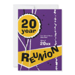 Purple and Gold 20 Year Class Reunion Invitation