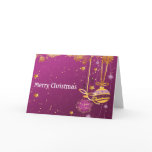 Purple and Gold Christmas Ornaments cards