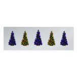 Purple and Gold Christmas Tree Slim Gift Tag business cards