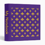 Purple and Gold Fleur de lis  Binder