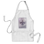 Purple and gray fleur-de-lis apron