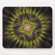 Purple and green abstract fractal mousepad