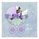 Purple and Green Baby Shower Invitations