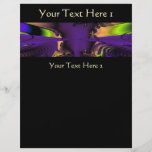 Purple and Green Funky Fractal Art. Personalized Flyer