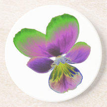 Purple and Green Pansy Coasters