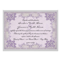 Purple and Lavender Floral Wedding Invitations