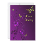 Purple and Lime Floral with Butterflies