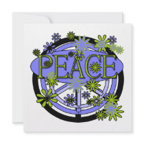 Purple and Lime Peace T-shirts and Gifts Personalized Invitation