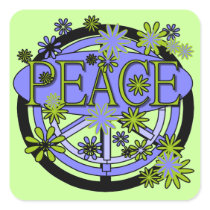 Purple and Lime Peace T-shirts and Gifts Stickers