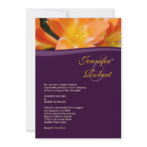 Purple and Orange Formal Wedding Invitation