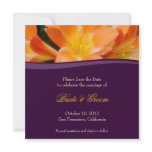Purple and Orange Save the Date Invitation