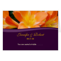 Purple and Orange Seating Place Card