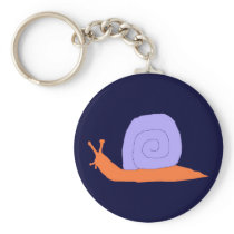 Purple and Orange Snail keychain