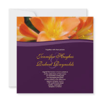 Purple and Orange Wedding Invitation