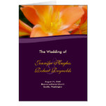 Purple and Orange Wedding Program Card